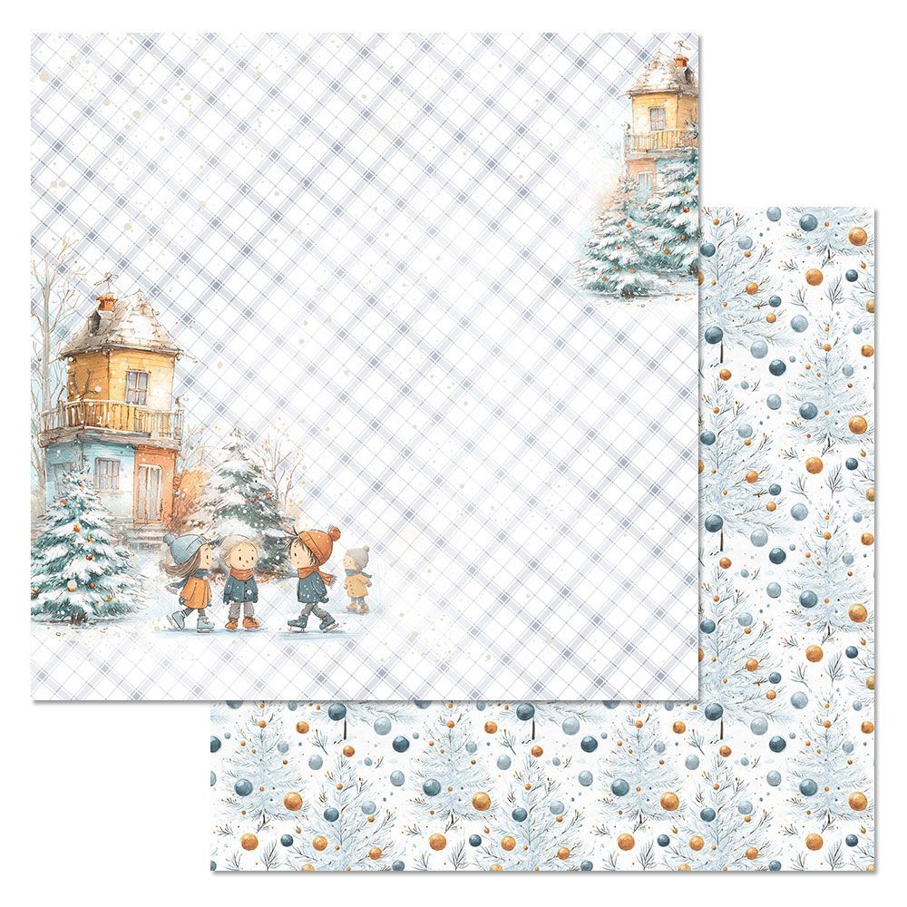 Бумага "Снежинки-мандаринки. Веселые коньки" (ScrapMania)