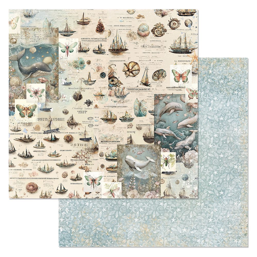 Набор бумаги 30,5х30,5 см "Тропический рай", 12 листов (ScrapMania)