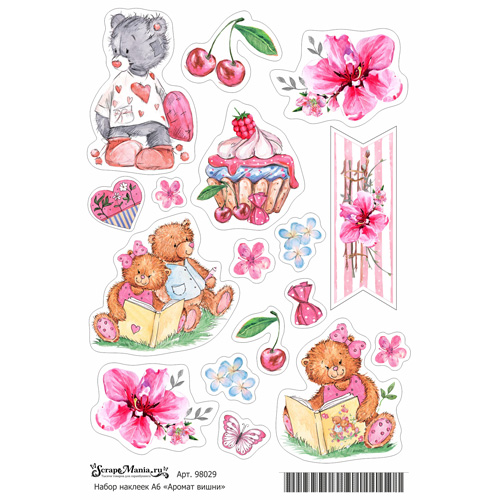 Набор наклеек А6 "Аромат вишни" (ScrapMania)