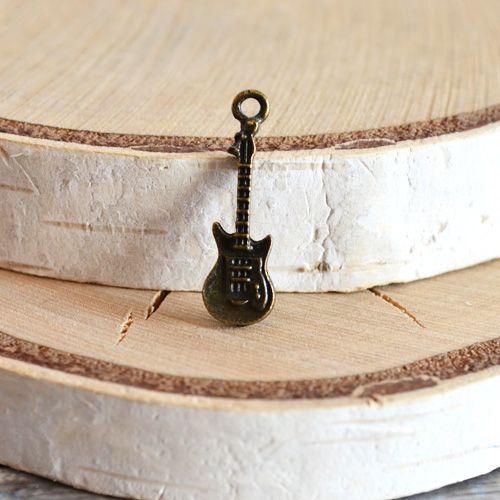 Подвеска металлическая "Гитара", цвет бронзовый  вес