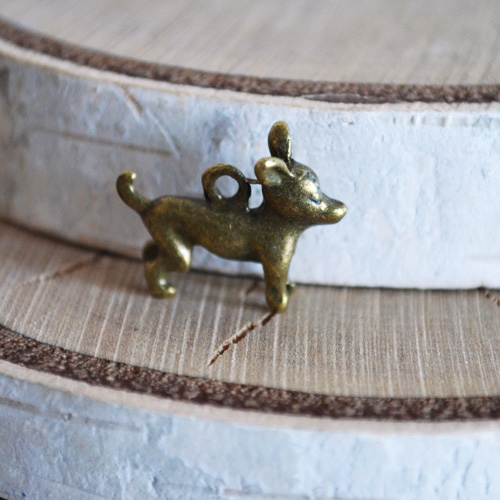 Подвеска металлическая "Собака", цвет бронзовый