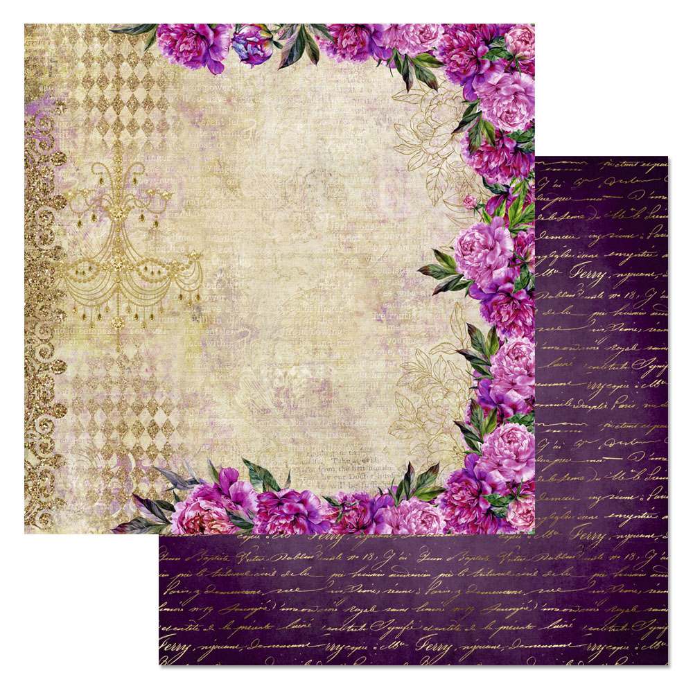 Бумага "Пионовый роман. Драгоценный" (ScrapMania)