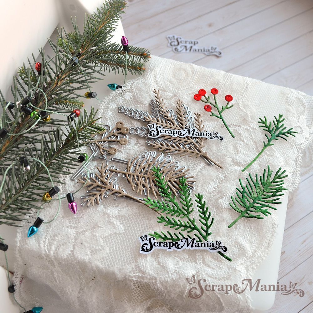 Нож "Сказка на Новый Год. Ягодки и хвоя", 4х7,5 см (ScrapMania)