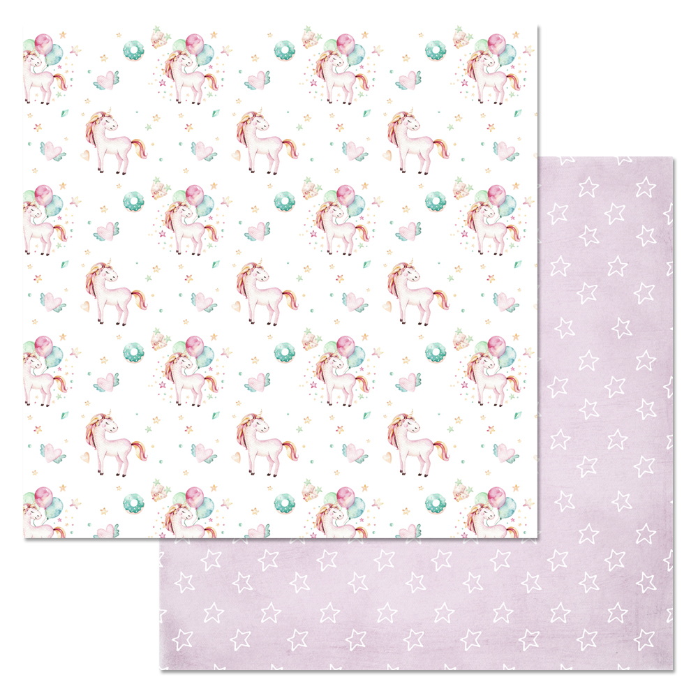 Бумага "Розовые грезы. Волшебные единороги" (ScrapMania)