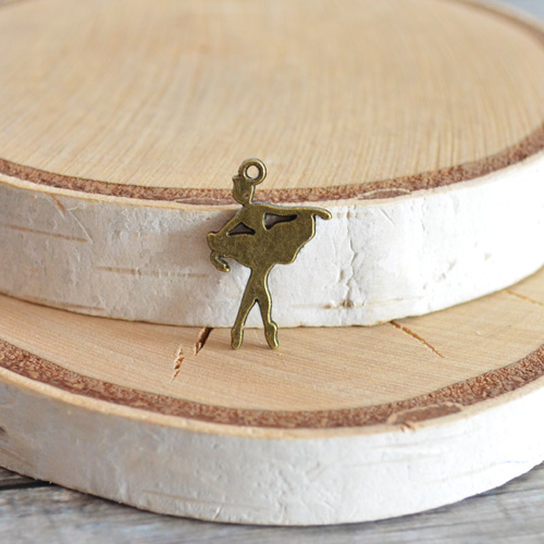 Подвеска металлическая "Балерина", цвет бронзовый