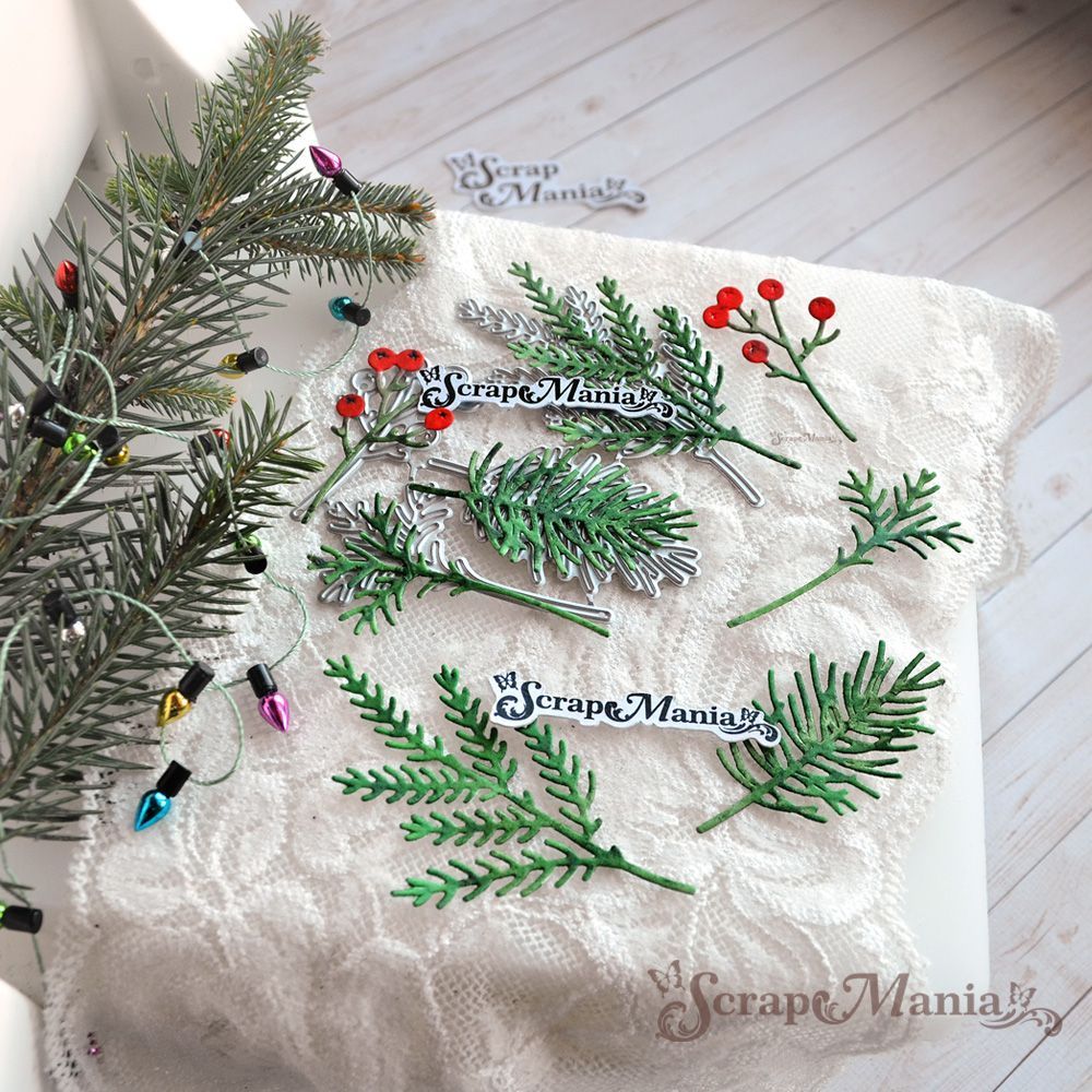 Нож "Сказка на Новый Год. Ягодки и хвоя", 4х7,5 см (ScrapMania)