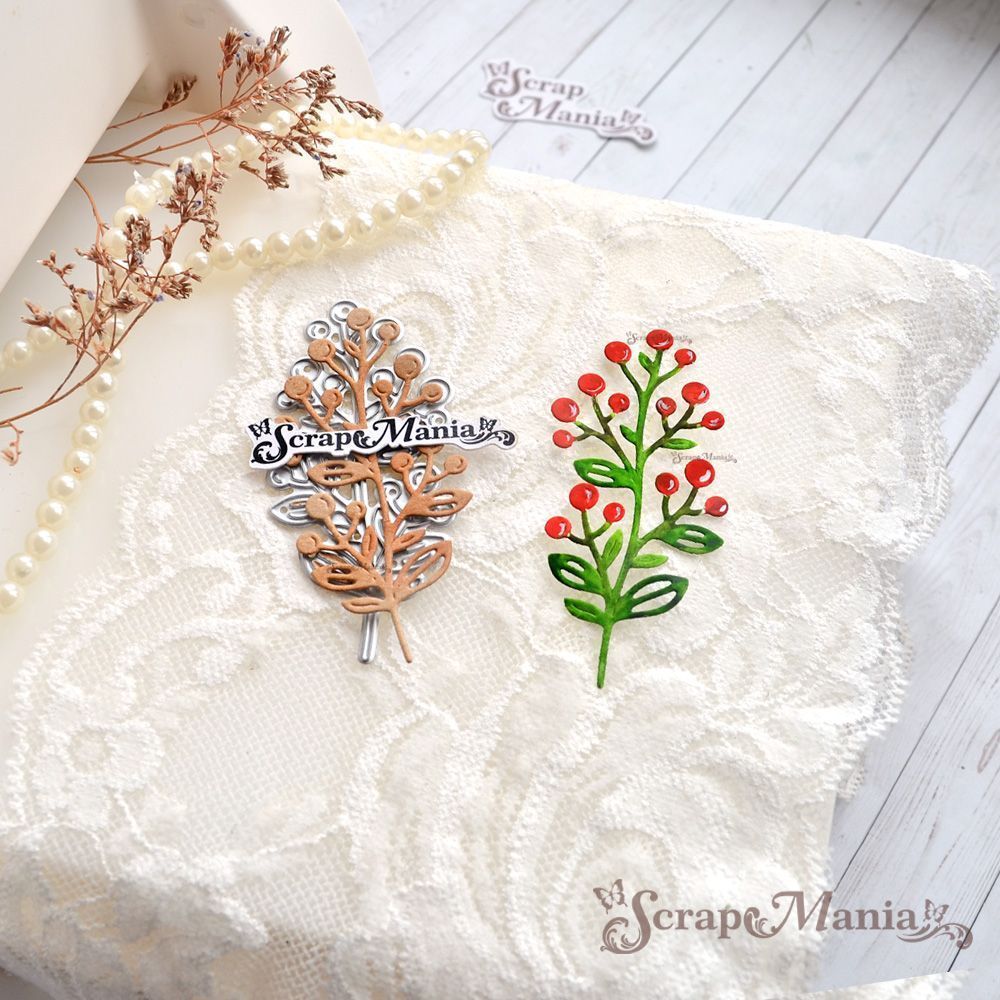 Нож "Длинные растения. Ягодная ветка", 3,5х7,6 см (ScrapMania)