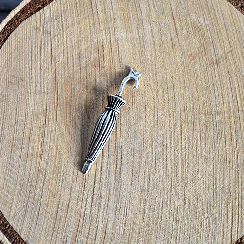 Подвеска металлическая "Зонт-трость", цвет серебряный