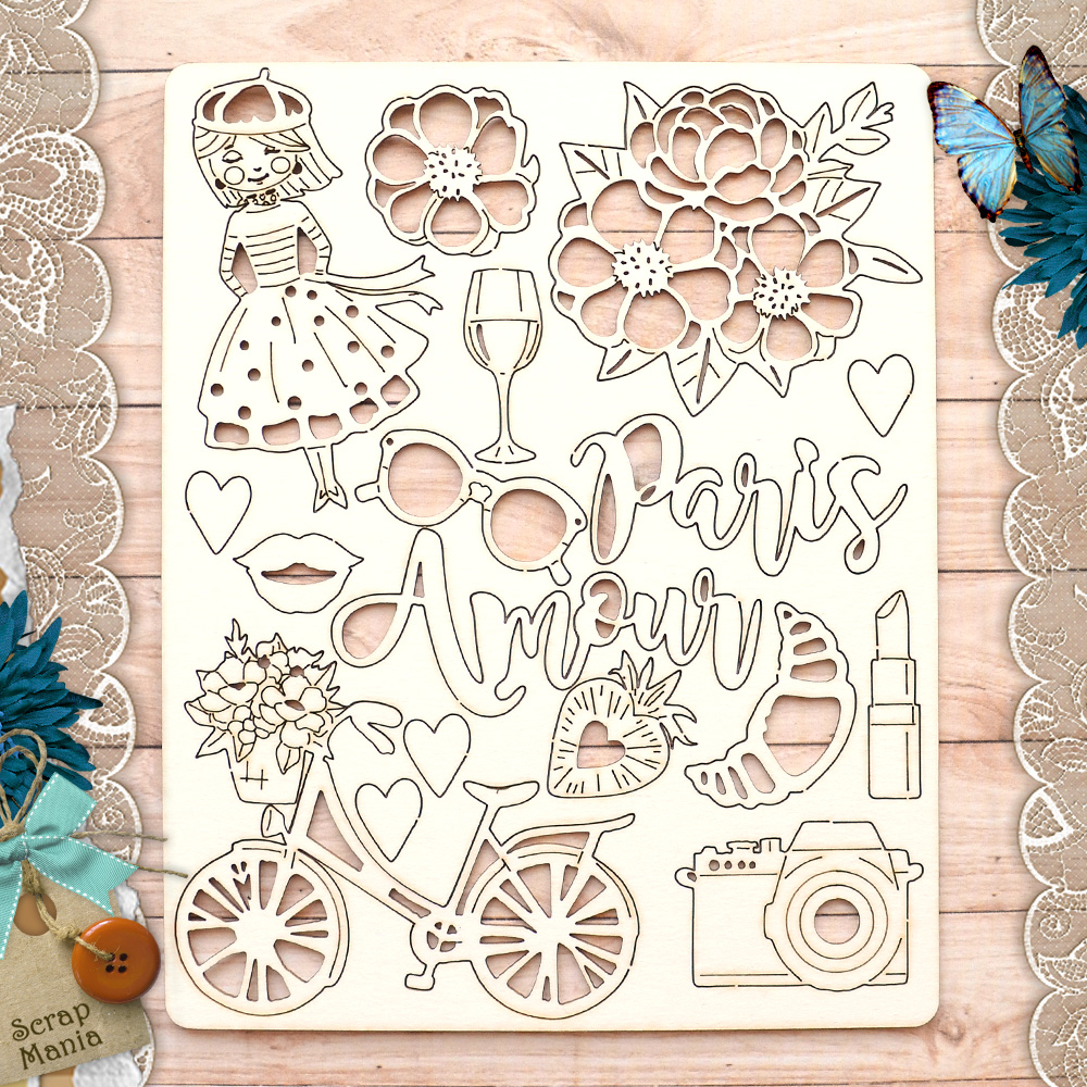 Чипборд "Каникулы в Париже" (ScrapMania)