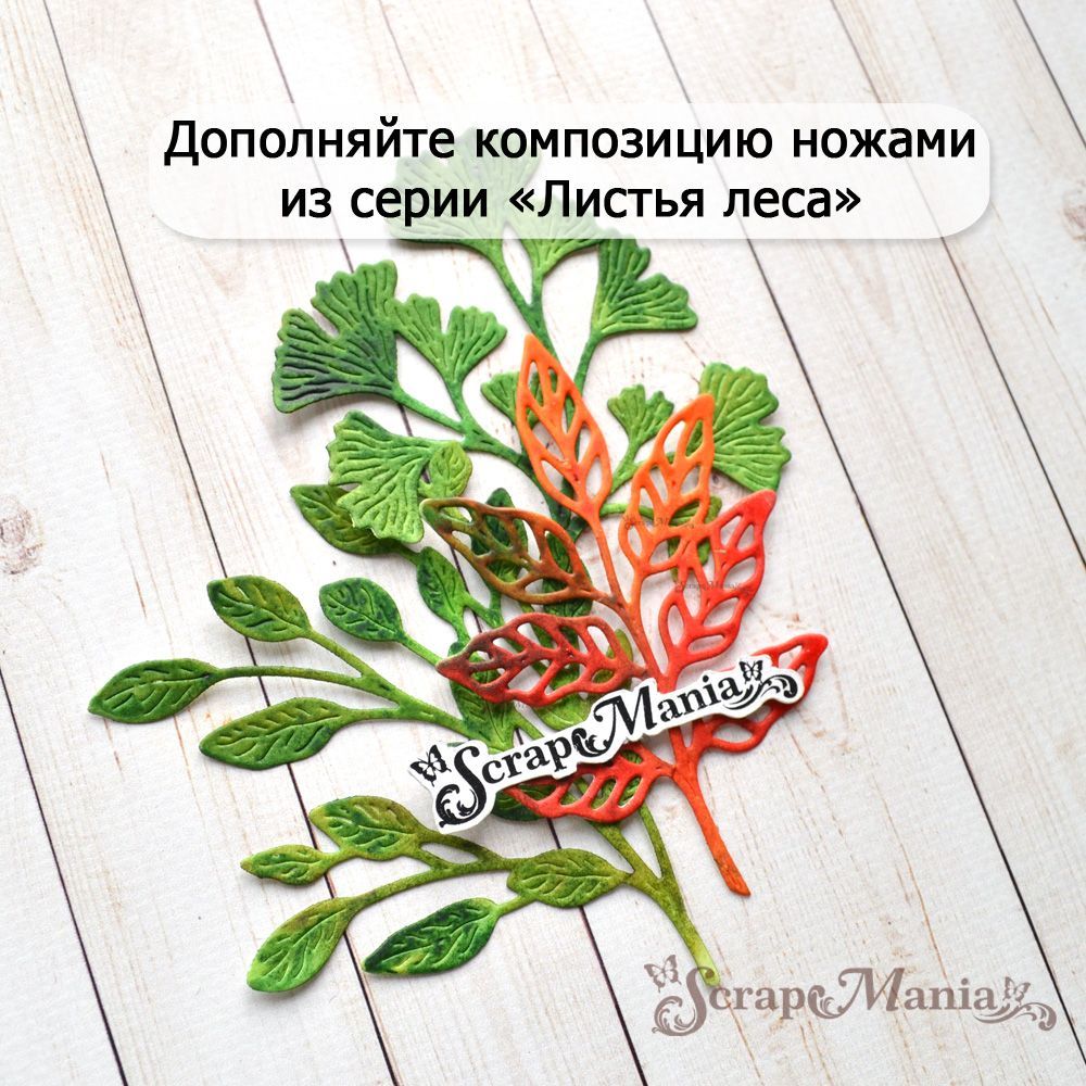 Нож "Листья леса. Жимолость лесная", 6,6х8,4 см (ScrapMania)