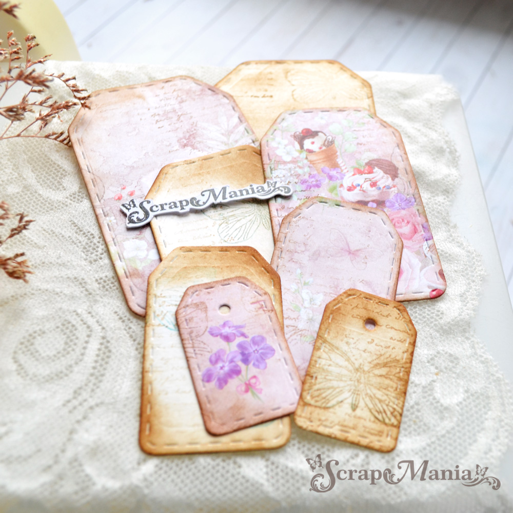 Нож "Ярлыки. Округлые со строчкой", 5,5х9,2 см (ScrapMania)