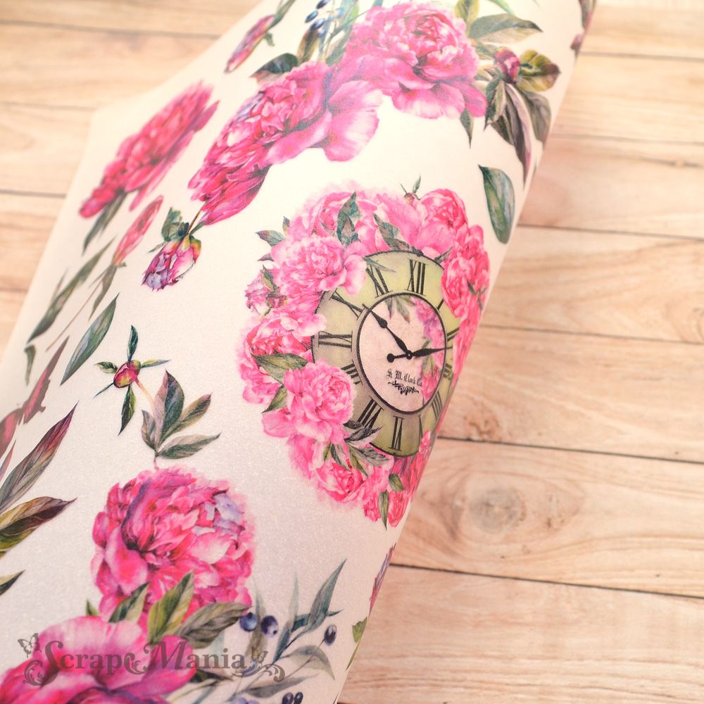 Лист веллума А4 "Пионовый роман" (ScrapMania)