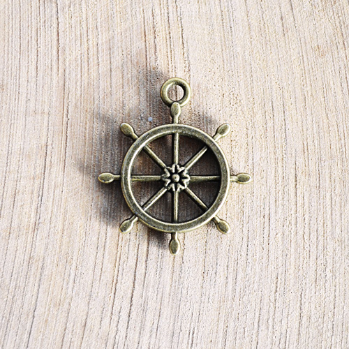 Подвеска металлическая "Штурвал. Большой", цвет бронзовый