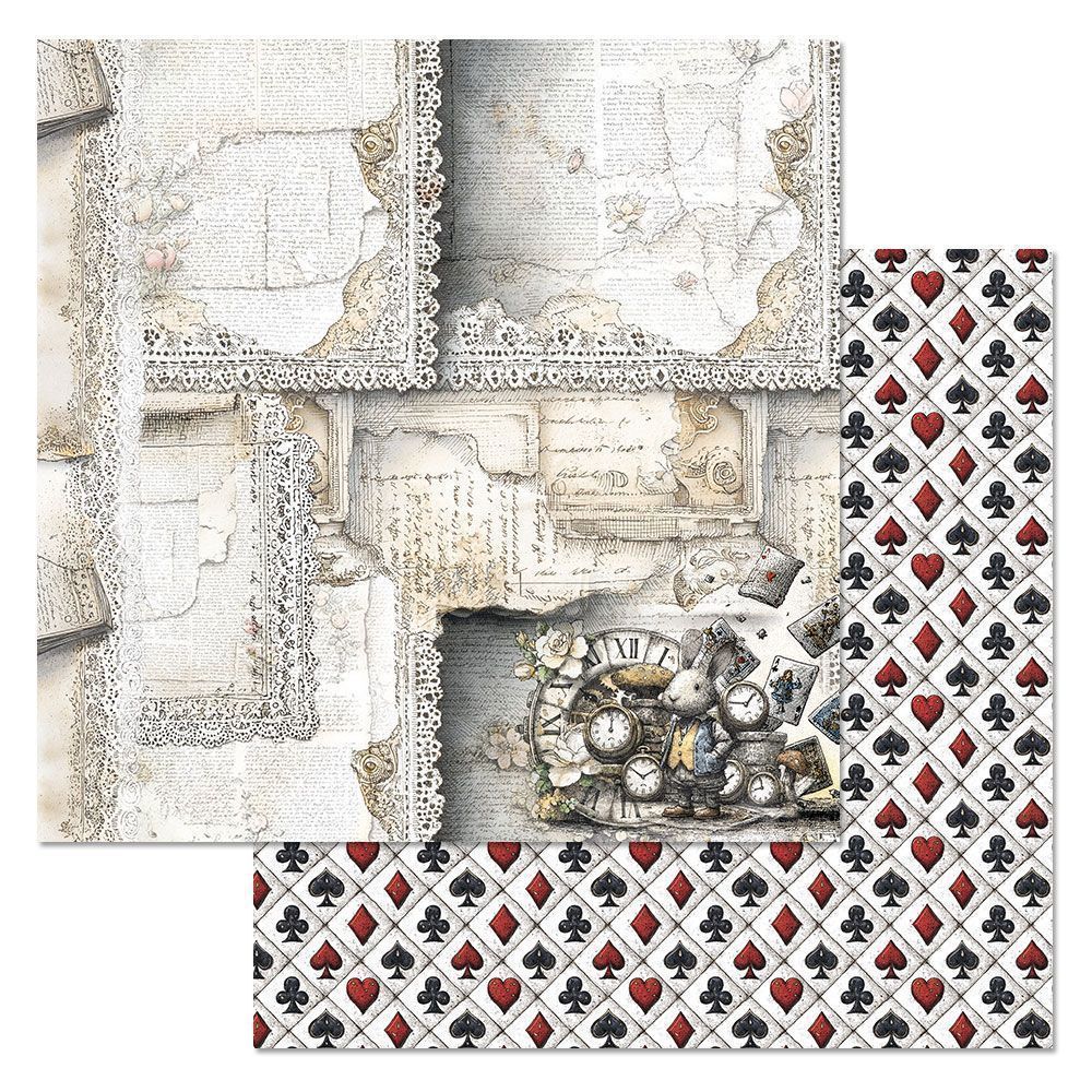 Набор бумаги 20х20 см "Алиса и Чеширский кот", 12 листов (ScrapMania)