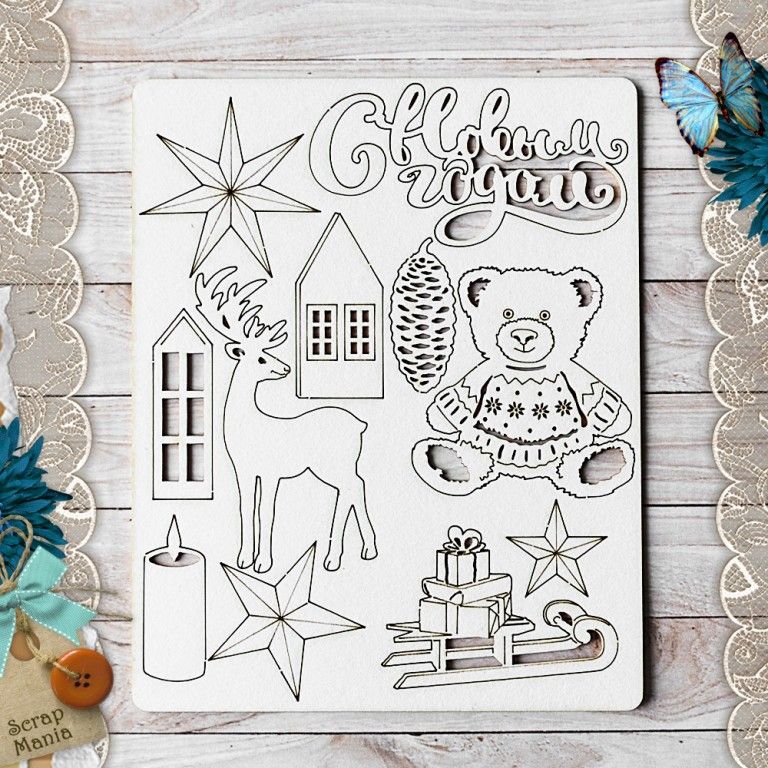 Чипборд "Сканди Новый Год" (ScrapMania)