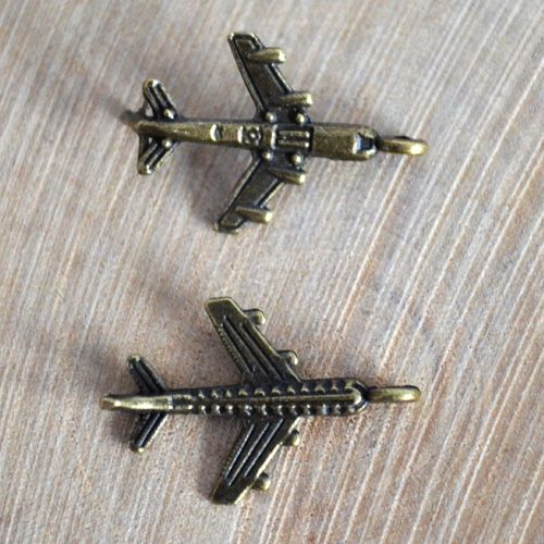 Подвеска металлическая "Самолет маленький", цвет бронзовый