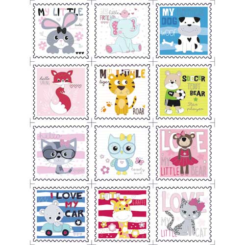 Набор марок "Зверята" (Scrapmania)