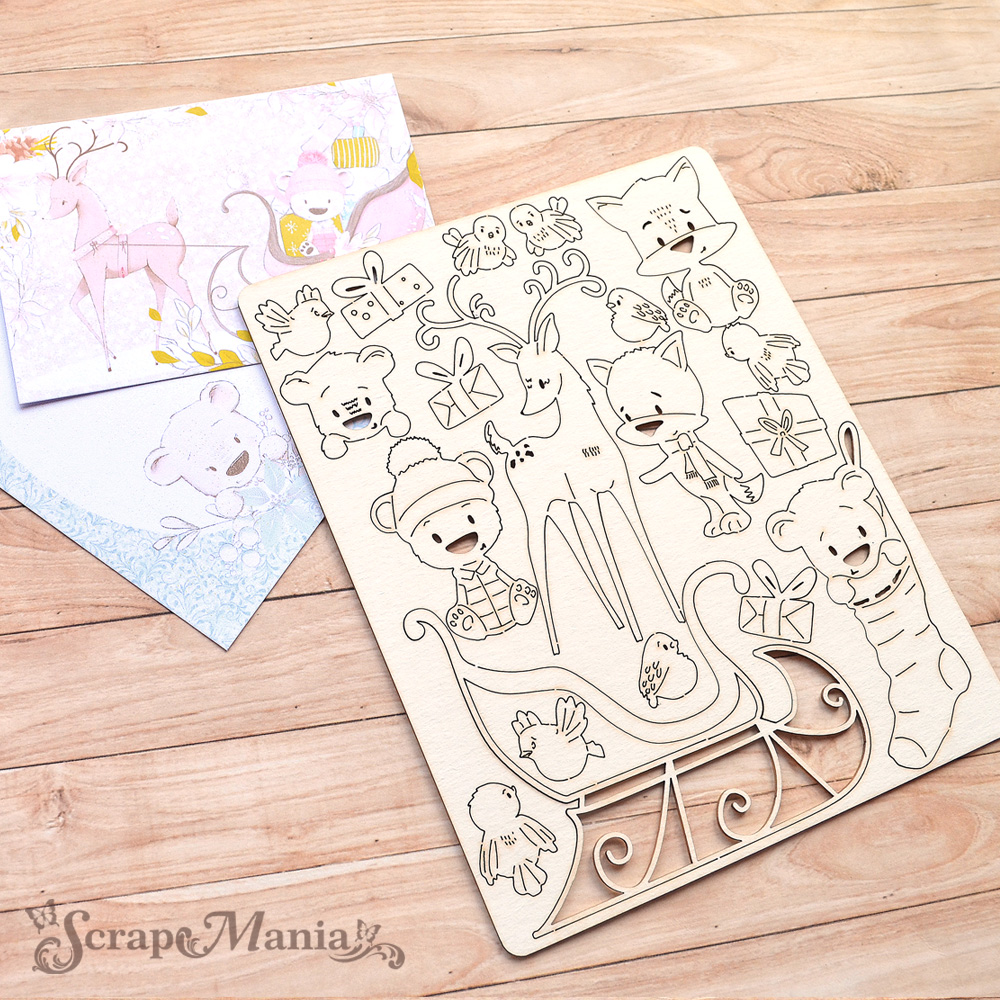 Чипборд "Новогодняя Ванилька. Зверята" (ScrapMania)