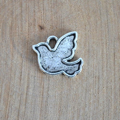 Подвеска металлическая "Голубь", цвет серебряный