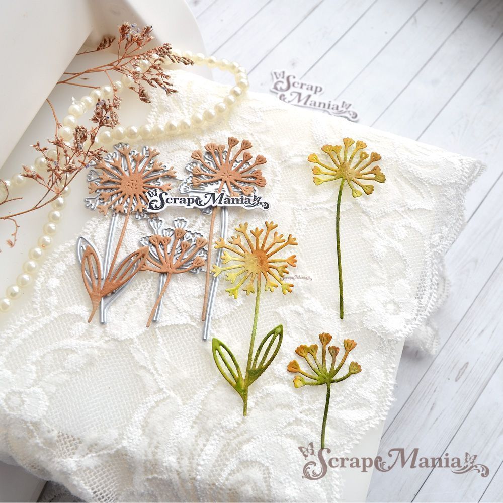 Нож "Длинные растения. Веточки-шарики", 3,5х8 см (ScrapMania)