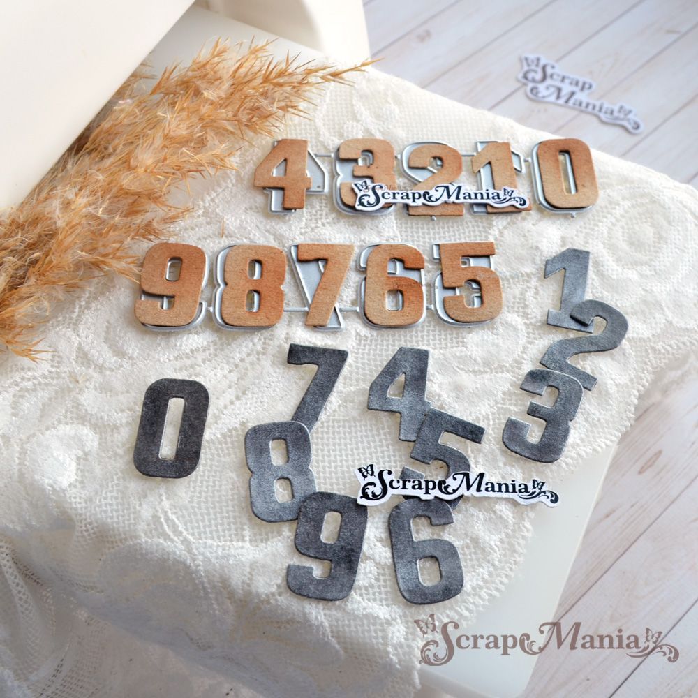 Нож "Старый архив. Цифры объемные", 1,6х2,6 см (ScrapMania)