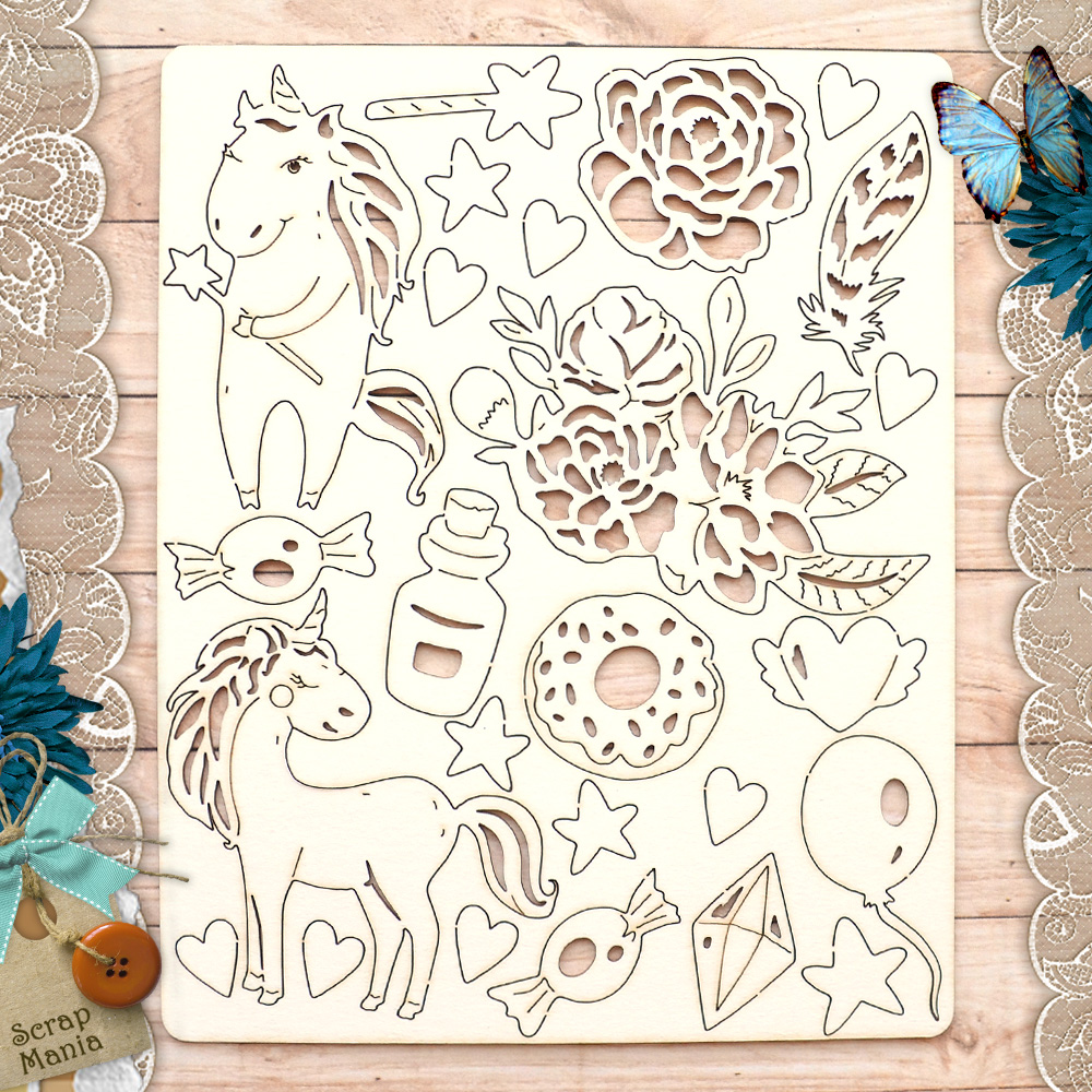 Чипборд "Розовые грезы" (ScrapMania)