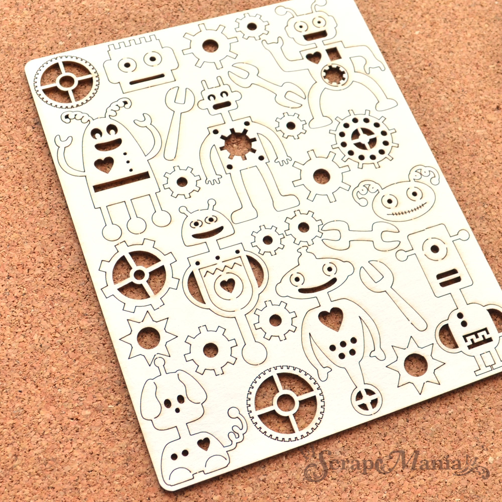 Чипборд "Роботы", 12х15 см (ScrapMania)