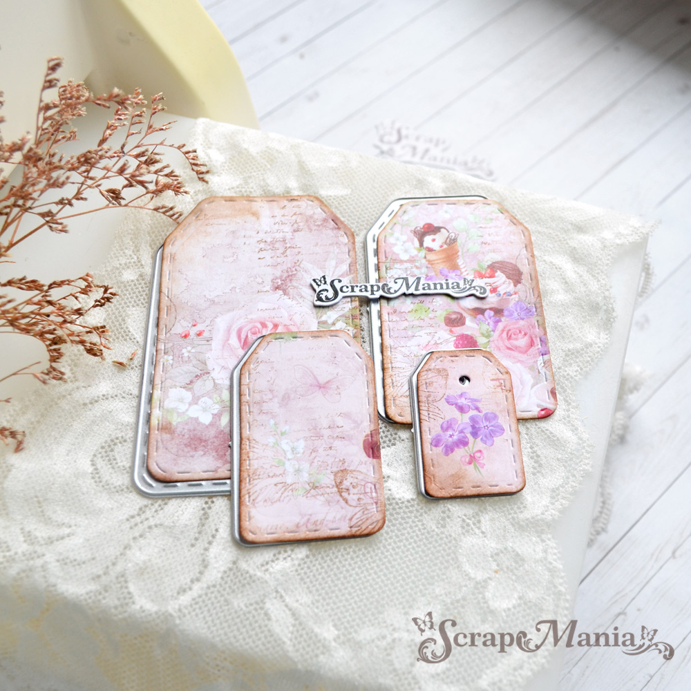 Нож "Ярлыки. Округлые со строчкой", 5,5х9,2 см (ScrapMania)