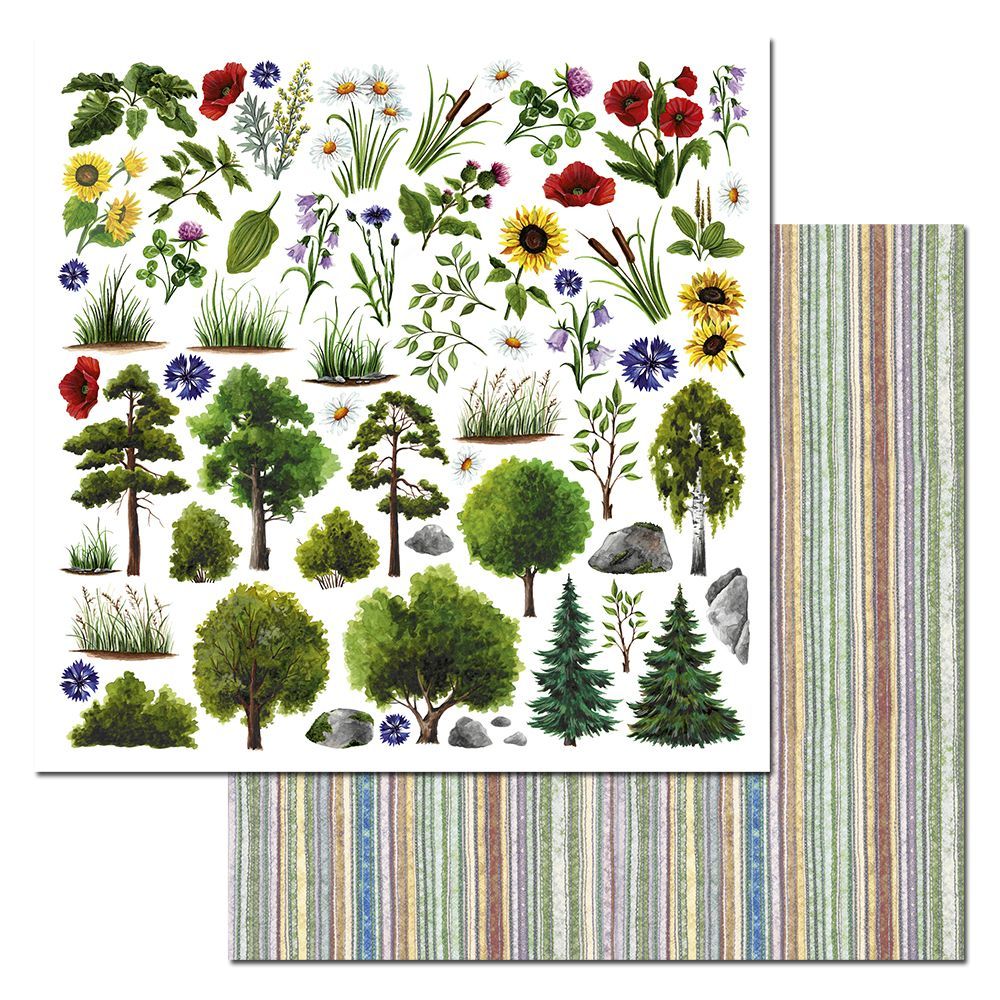 Бумага "Летняя деревня. Картинки. В лесу" (ScrapMania)