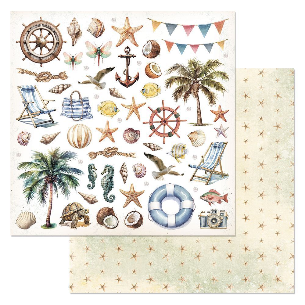 Набор бумаги 30,5х30,5 см "Тропический рай", 12 листов (ScrapMania)