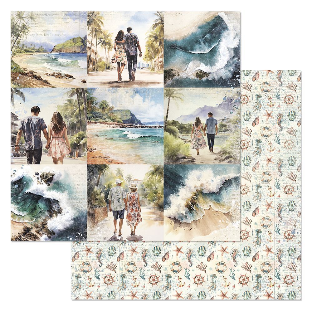 Набор бумаги 30,5х30,5 см "Тропический рай", 12 листов (ScrapMania)