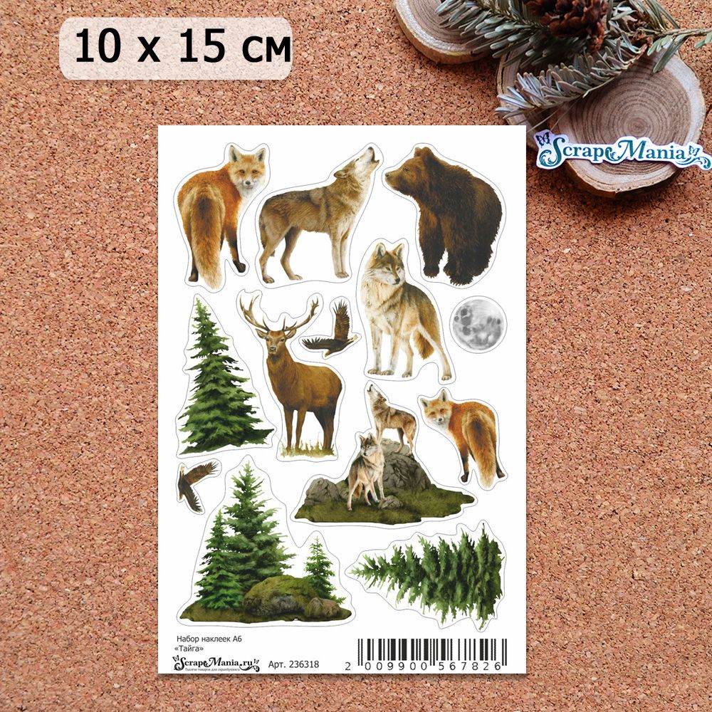 Набор наклеек А6 "Тайга" (ScrapMania)