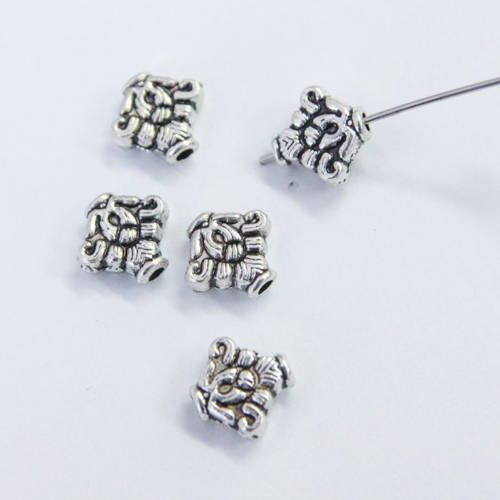 Металлическая бусина "Серебро Майя", цвет серебро