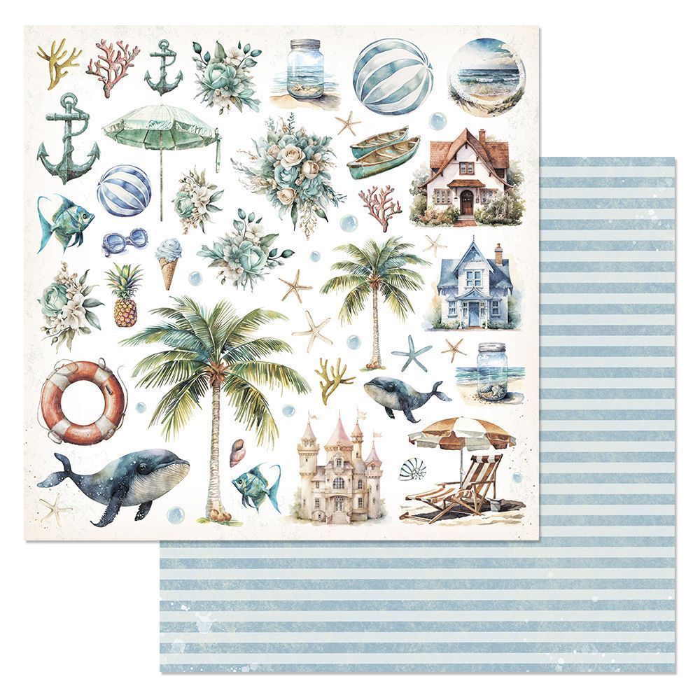 Набор бумаги 30,5х30,5 см "Тропический рай", 12 листов (ScrapMania)