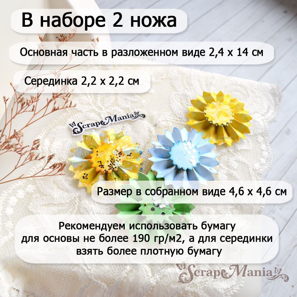 Нож "Розетка. Рифленая", 2,4х14 см (ScrapMania)