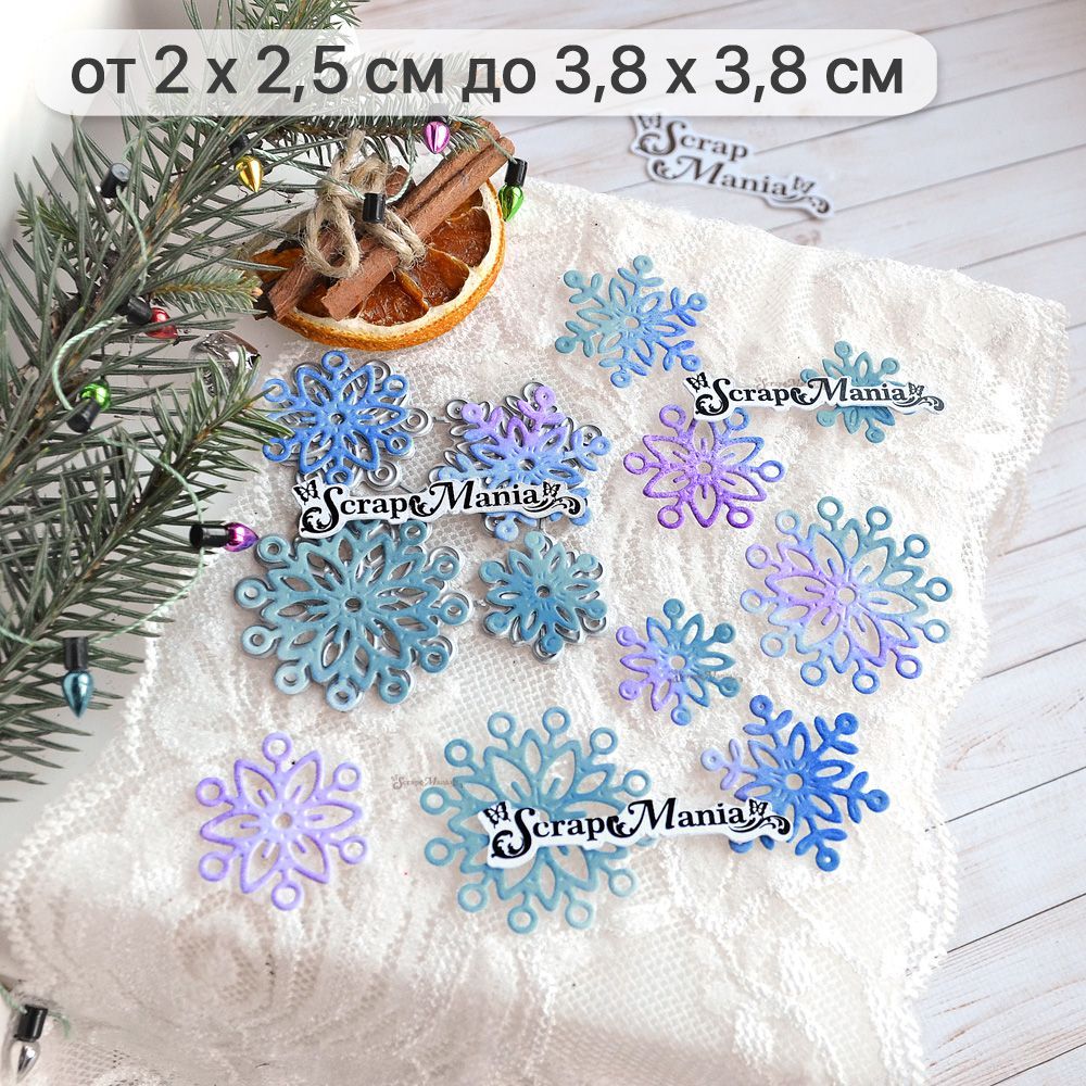 Нож "Сказка на Новый Год. Снежинки-ягодки", 3,8х3,8 см (ScrapMania)