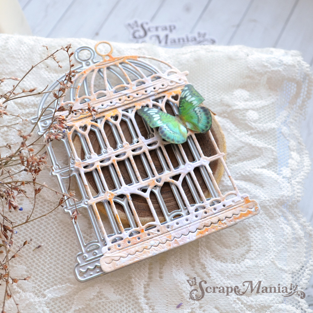 Нож "Весна в воздухе. Клетка с сердечками", 6,4х9,5 см (ScrapMania)