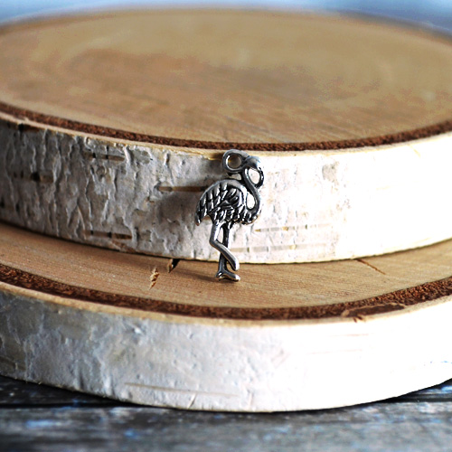 Подвеска металлическая "Фламинго", цвет серебряный