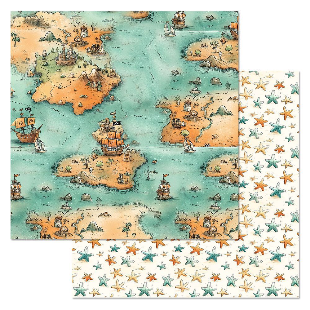 Бумага "Маленький пират. Карта сокровищ" (ScrapMania)