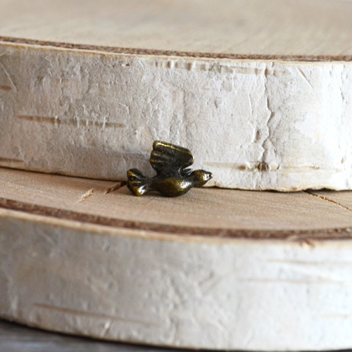 Подвеска металлическая "Птичка мини", цвет бронзовый