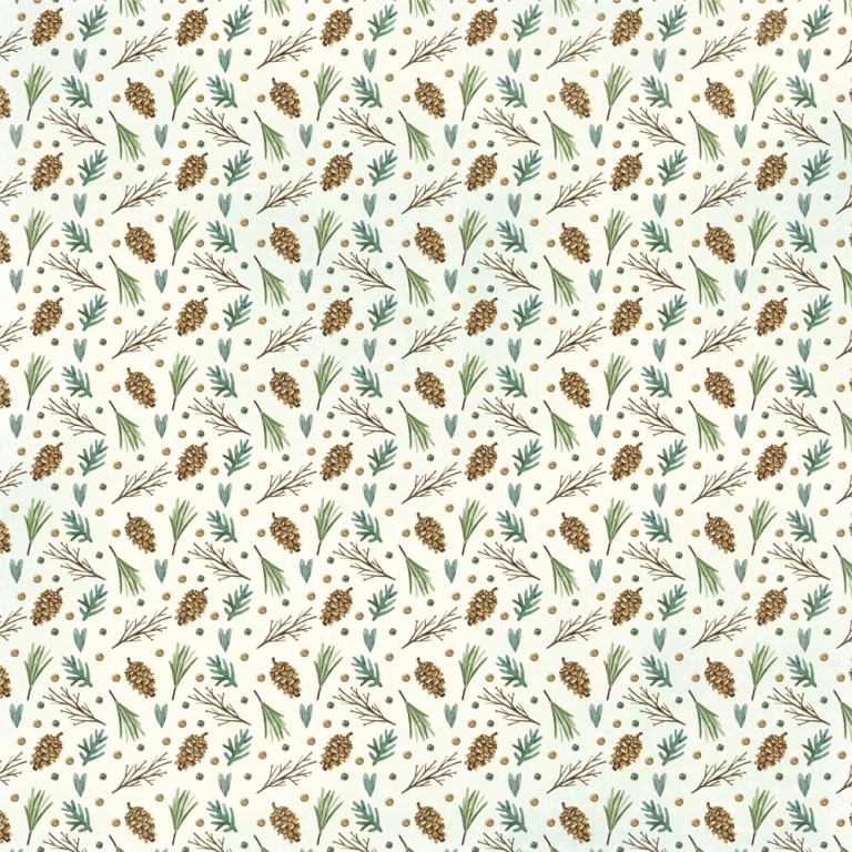 Бумага "Сказка на Рождество. Шишки" (ScrapMania)