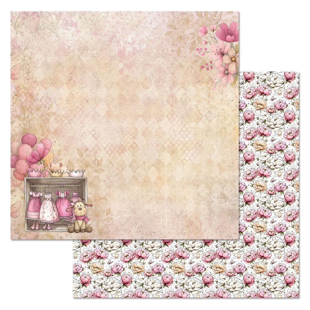 Набор бумаги 20х20 см "Маленькая королева", 12 листов (ScrapMania)