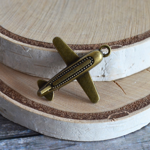 Подвеска металлическая "Самолет военный", цвет бронзовый