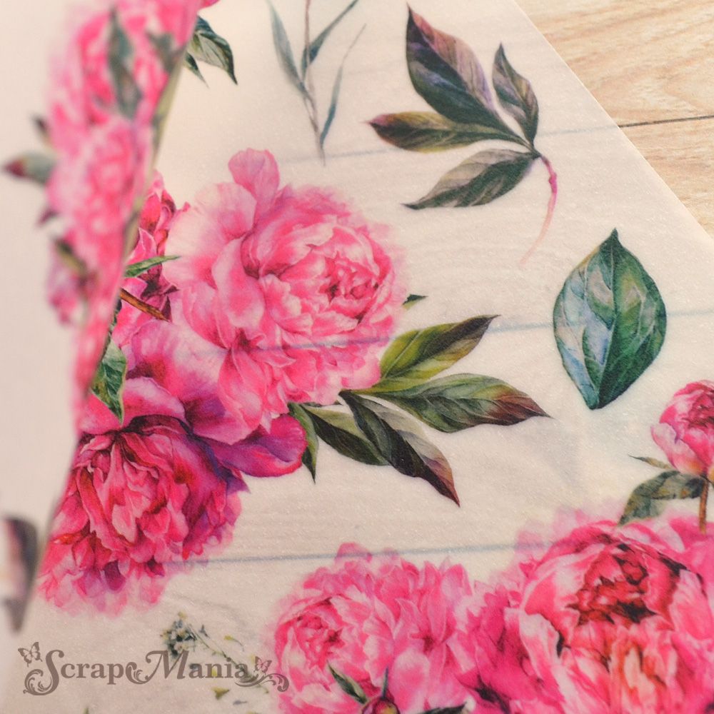 Лист веллума А4 "Пионовый роман" (ScrapMania)