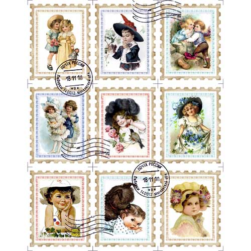 Набор марок "Малыши" (Scrapmania)