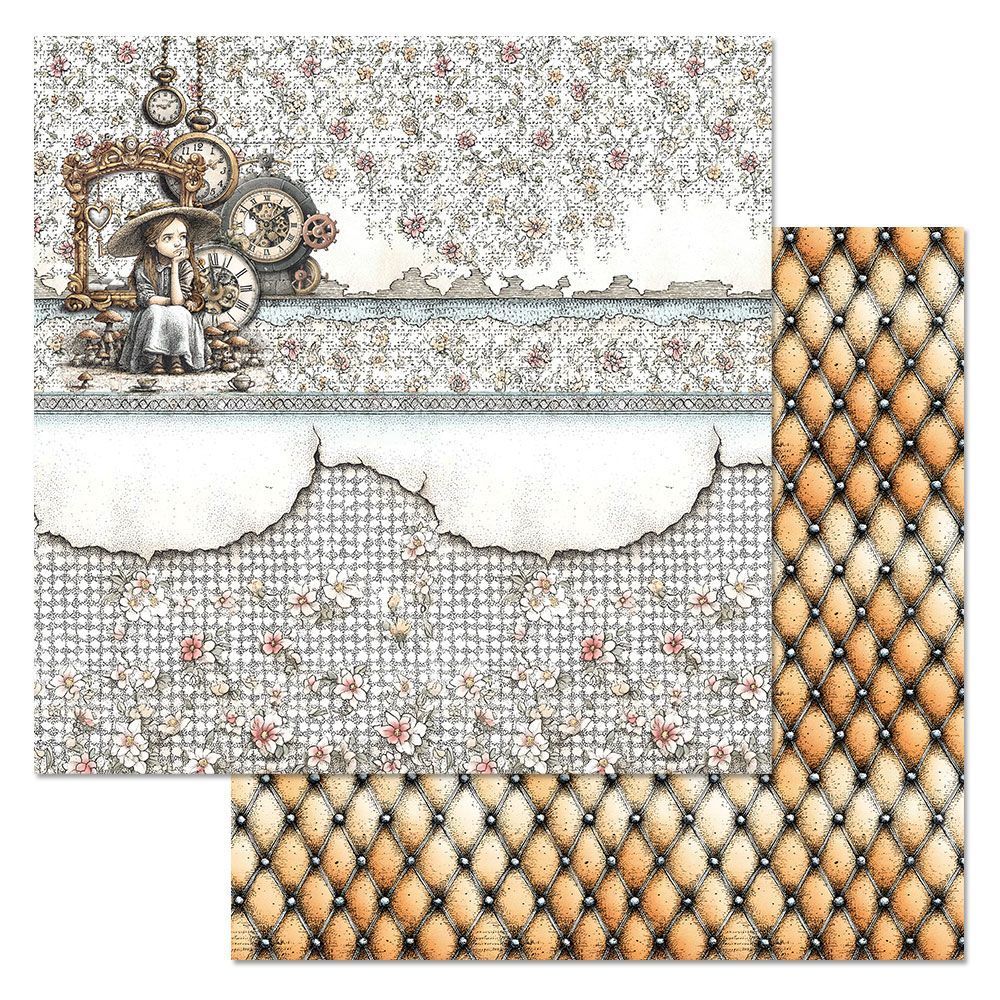 Набор бумаги 20х20 см "Алиса и Чеширский кот", 12 листов (ScrapMania)