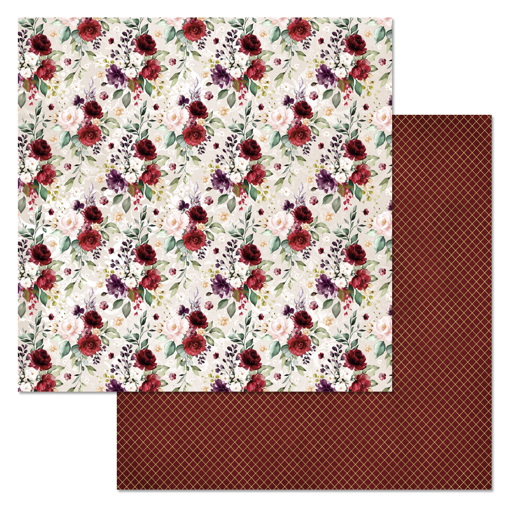 Бумага "Марсала. Бутоньерки" (ScrapMania)